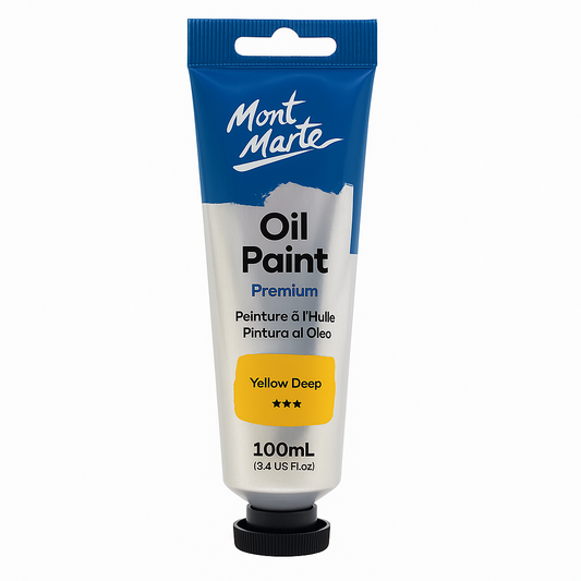 Mont Marte Premium Oil Paint 100 ml Yellow Deep || الوان زيتية مونت مارت ١٠٠ مل لون اصفر عميق