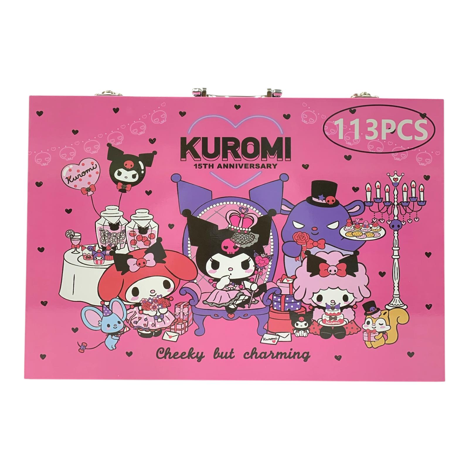 Kuromi Coloring Case 113 Pcs || جنطة تلوين كرومي ١١٣ قطعة