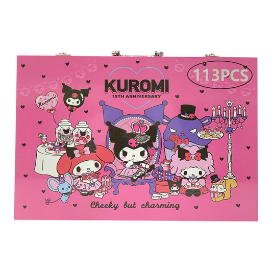 Kuromi Coloring Case 113 Pcs || جنطة تلوين كرومي ١١٣ قطعة