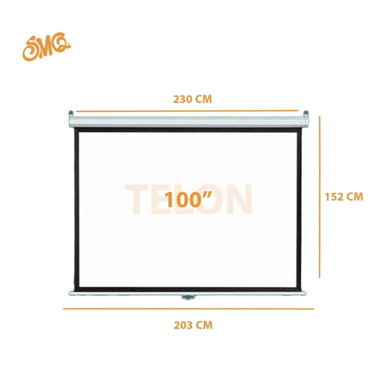 SMQ Projector screen mounted on the wall and ceiling 100" TELON || شاشة عرض بروجكتر تعليق علي الحائط والسقف 100" من تيلون