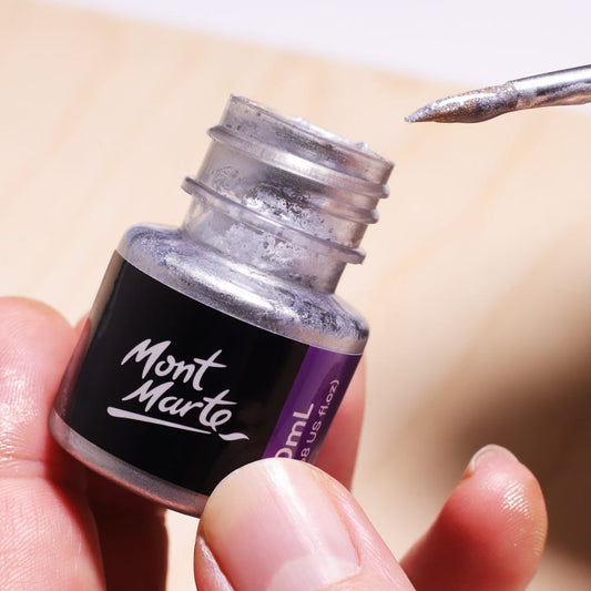 Mont Marte Silver Foil Paint Premium 20ml || ورق رسم فضي مذاب مونت مارت ٢٠ مل