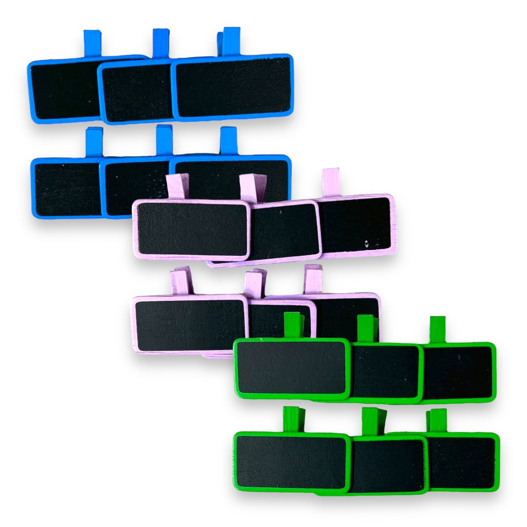 Wooden Clips Blackboard Assorted Colors || ملاقط ملونة شكل بلاك بورد الوان مختلفة