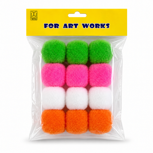 Pom Poms Jumbo Size Mixed Colors || كرات فلين جامبو ملونه