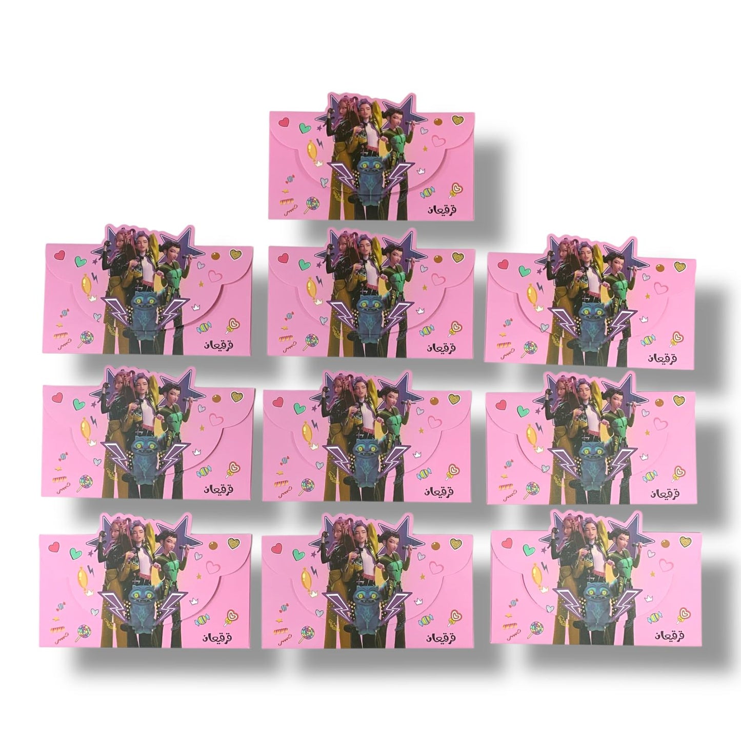 Girgian Envelopes 10 Pcs Kpop Demon Hunters || اظرف قرقيعان ١٠ حبة كي بوب ديمون هنترز