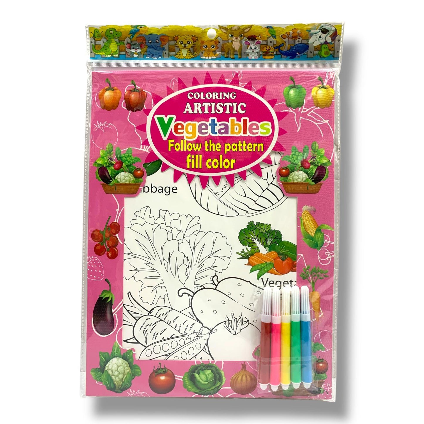 Coloring Artistic 6 Pages Vegetables || دفتر تلوين ورق مقوى كرتون 6 صفحة خضار