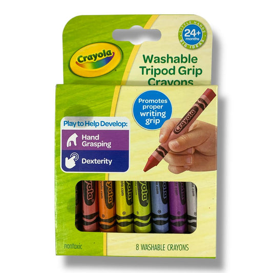 Crayola Washable Tripod Grip Crayons 8 Colors || الوان شمعية كرايولا مثلثة 8 لون واشابل قابل للغسل
