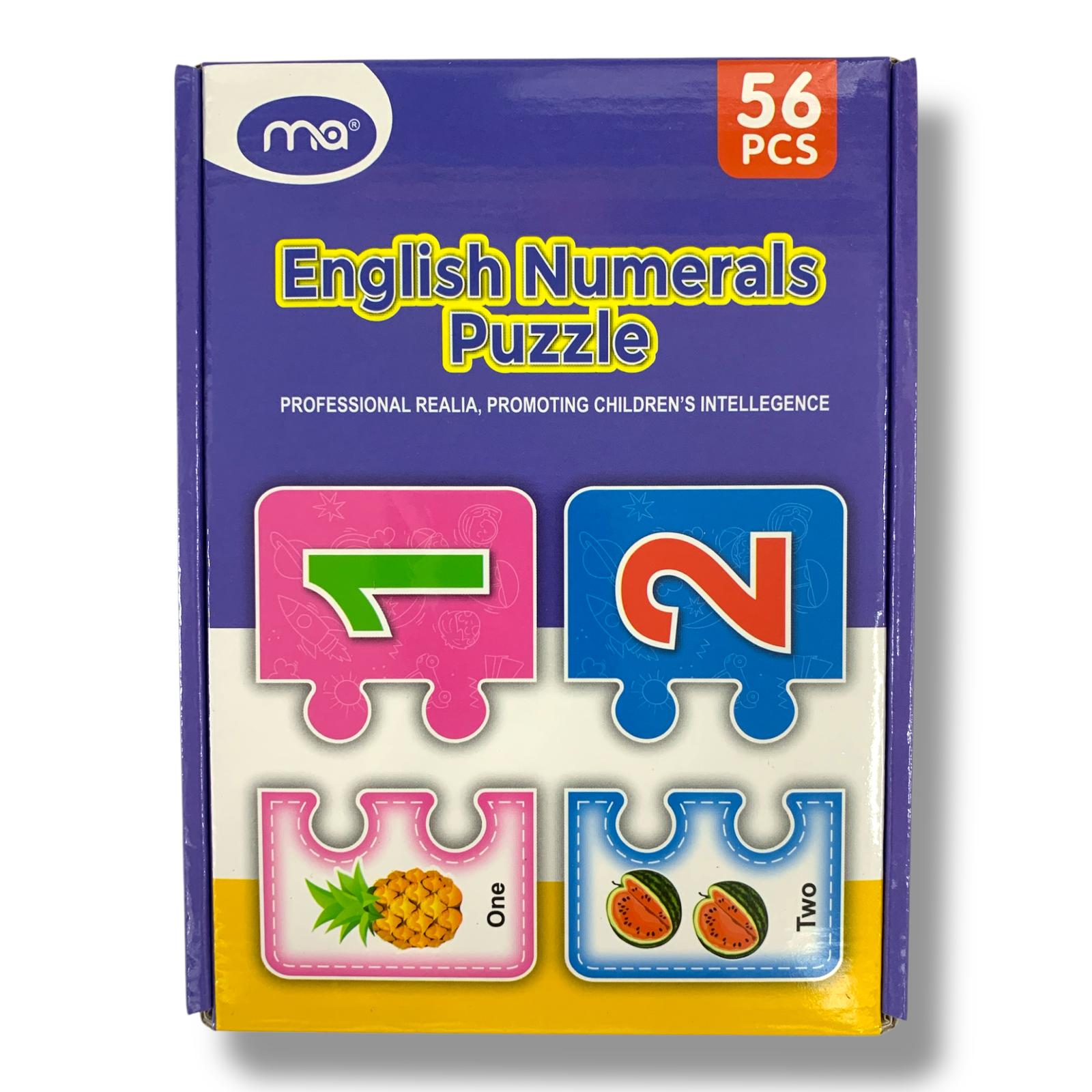 English Numerals Puzzles 56 Pcs || بطاقات بازل ارقام انجليزي 56 حبة