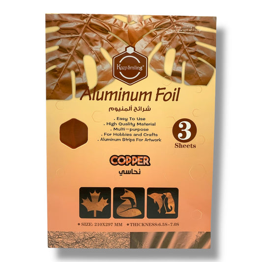 Keep Smiling Aluminum Foil 3 Sheets Copper Color || شرائح المنيوم 3 قطعة لون نحاسي