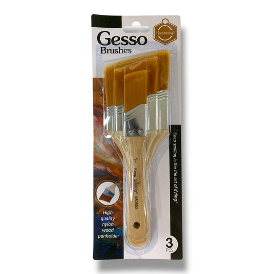 Keep Smiling Gesso Soft Brushes 3 pcs || مجموعة فرش جيسو ناعمة 3 حبة