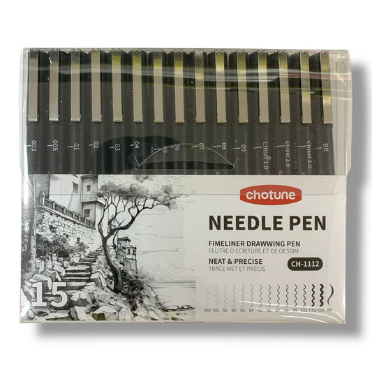 Keep Smiling Micron Pens Black ink 15 Pens Assorted Tip Sizes || اقلام مايكرون حبر اسود احجام رئوس مختلفة 15 قلم