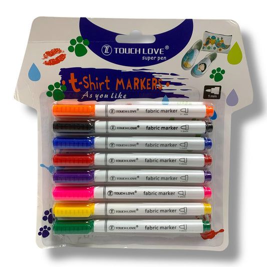Fabric Pen Markers 8 Colors || اقلام ماركر قماش للتيشيرتات 8 لون