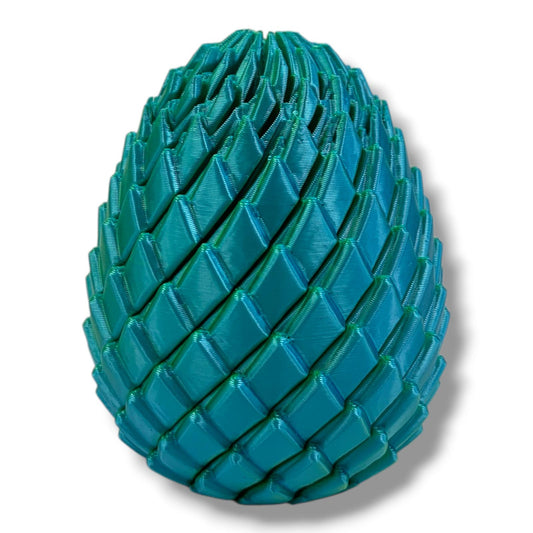 Dragon Egg 3D Printed Woow Crafts Fidget Toy Stress Relief Focus Meditation Enhancer Silky Turqoiuse || لعبة الراحة النفسية بيضة التنين لتخفيف التوتر و تعزيز التركيز و التامل من واو كرافتس لون تركوازي