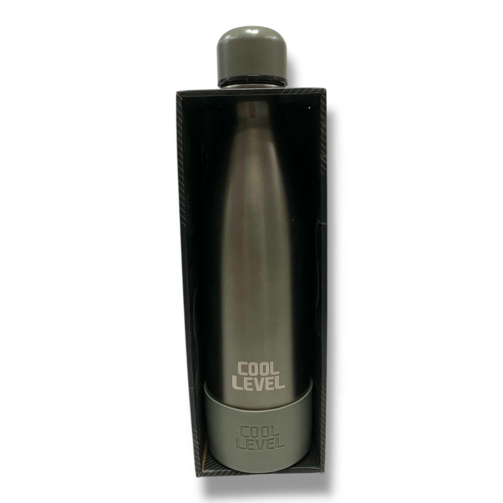 Cool Level Water Bottle 500 ml Double Steel Insulated Shimmering Black || مطارة ماء كول ليفيل دبل ستيل عازلة للحرارة و البرودة 500 مل اسود لامع