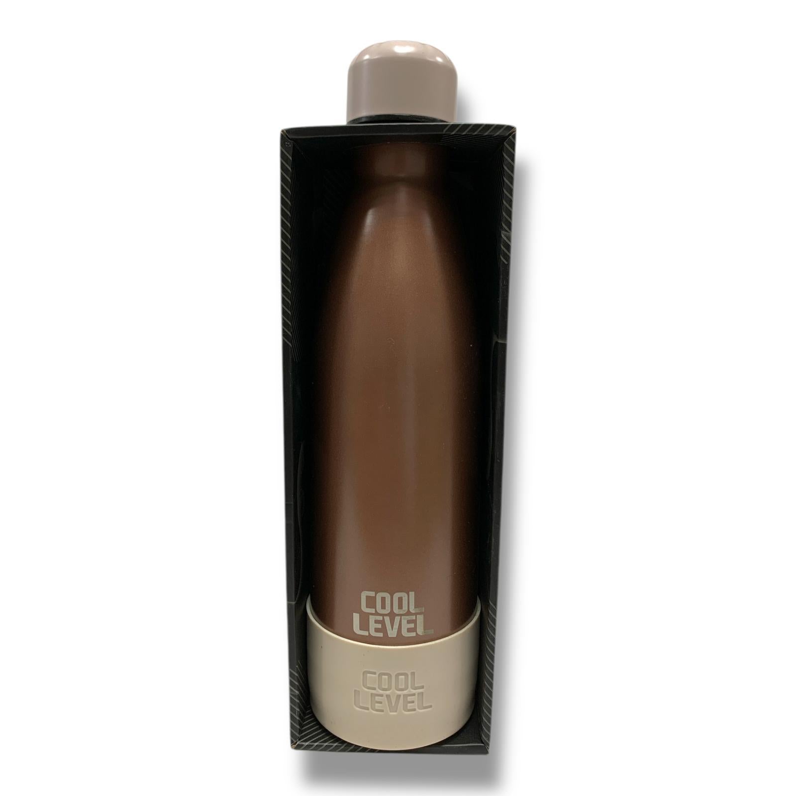 Cool Level Water Bottle 500 ml Double Steel Insulated Coffee || مطارة ماء كول ليفيل دبل ستيل عازلة للحرارة و البرودة 500 مل لون القهوه
