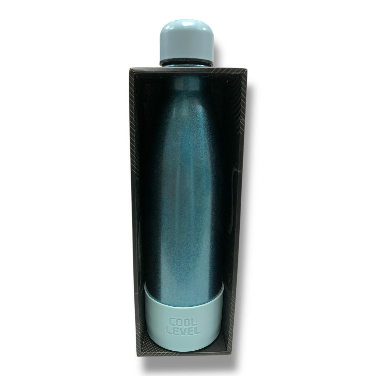 Cool Level Water Bottle 500 ml Double Steel Insulated Shimmering Blue || مطارة ماء كول ليفيل دبل ستيل عازلة للحرارة و البرودة 500 مل ازرق لامع