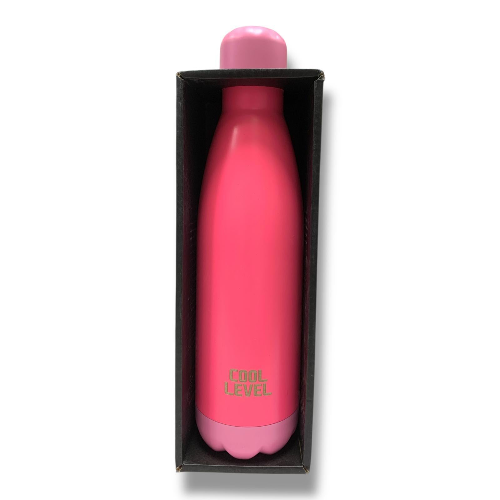 Cool Level Water Bottle 500 ml Double Steel Insulated Pink Steel || مطارة ماء كول ليفيل دبل ستيل عازلة للحرارة و البرودة 500 مل وردي ستييل