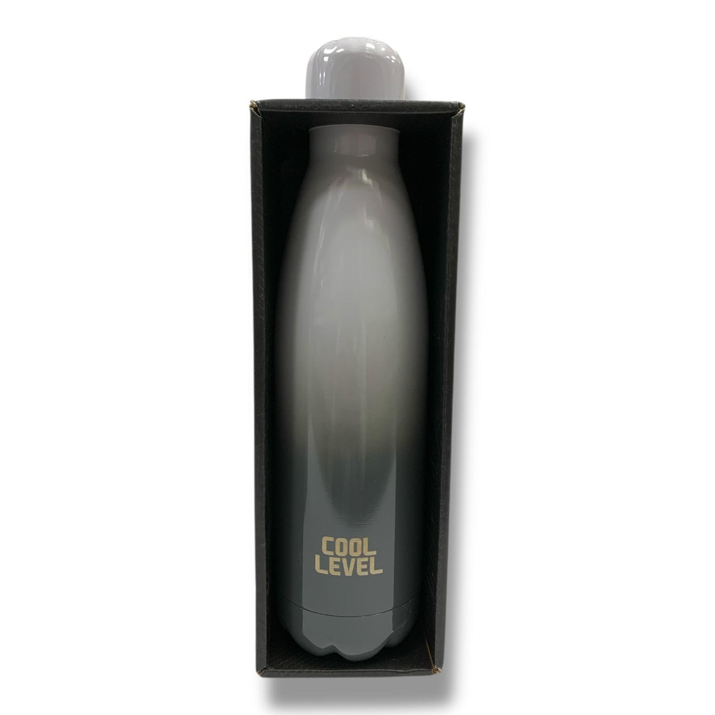 Cool Level Water Bottle 500 ml Double Steel Insulated Silver Gradient || مطارة ماء كول ليفيل دبل ستيل عازلة للحرارة و البرودة 500 مل رمادي مدرج