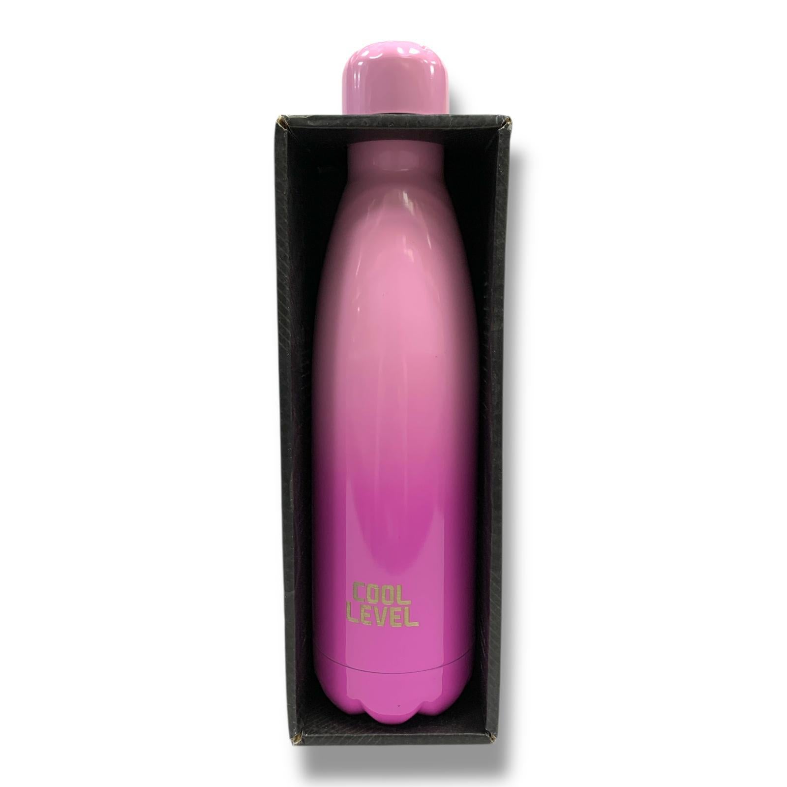 Cool Level Water Bottle 500 ml Double Steel Insulated Pink Gradient || مطارة ماء كول ليفيل دبل ستيل عازلة للحرارة و البرودة 500 مل وردي مدرج