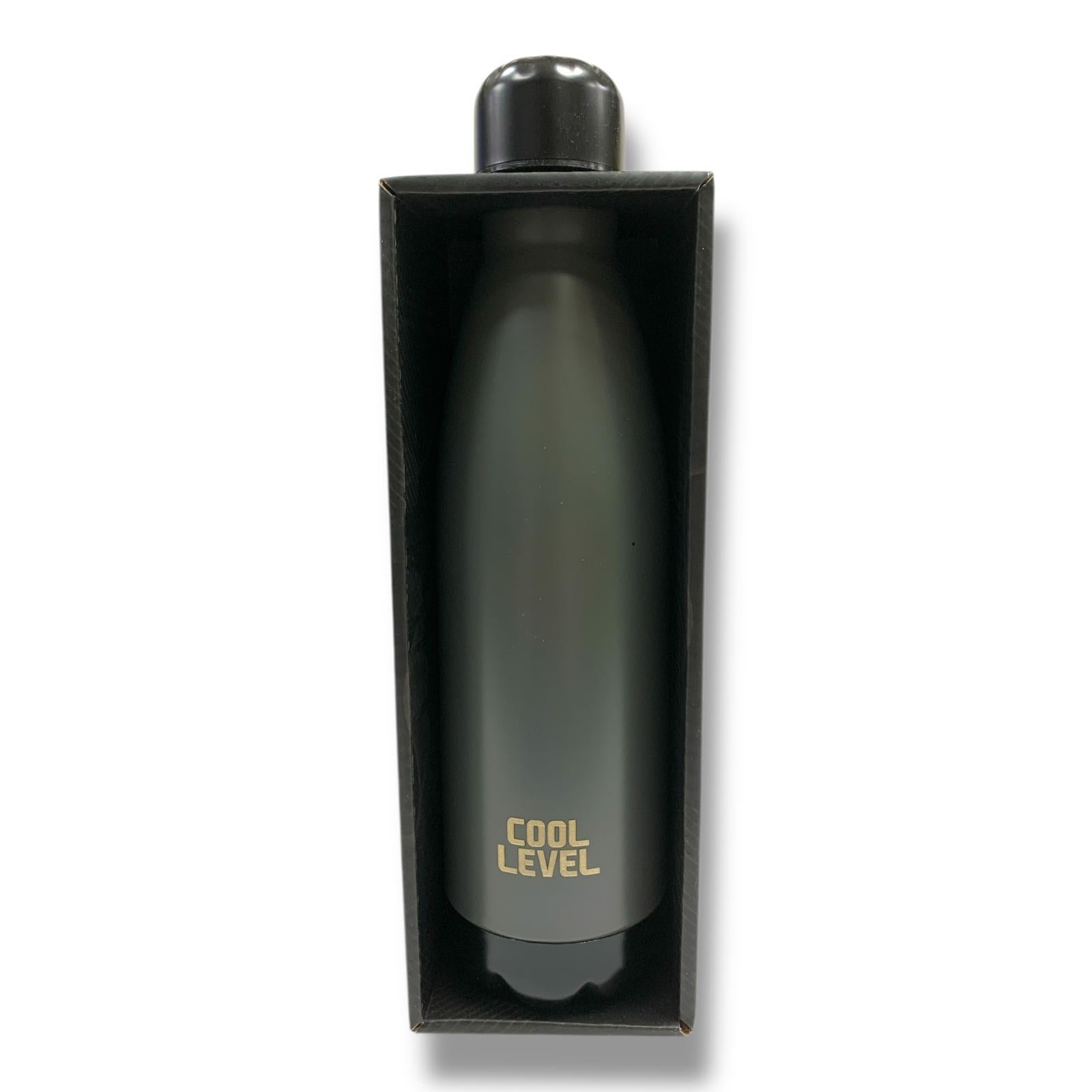 Cool Level Water Bottle 500 ml Double Steel Insulated Black || مطارة ماء كول ليفيل دبل ستيل عازلة للحرارة و البرودة 500 مل اسود