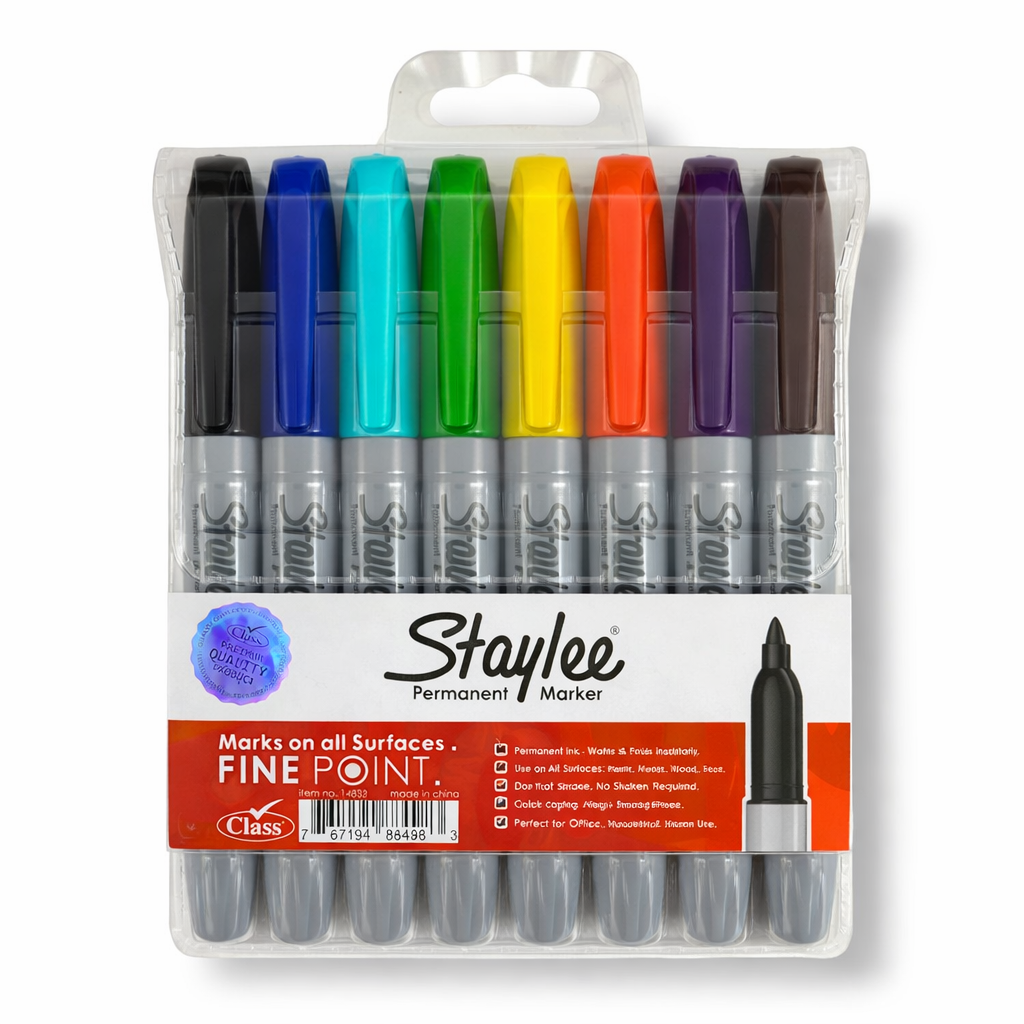 Class Staylee Permanent Marker 8 Color Set || مجموعة اقلام ماركر كلاس ستيلي ثابته ٨ لون