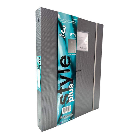 Foldermate 3 Ring Binder Silver Steel || ملف 3 حلقة فولدر ميت سلفر ستيل