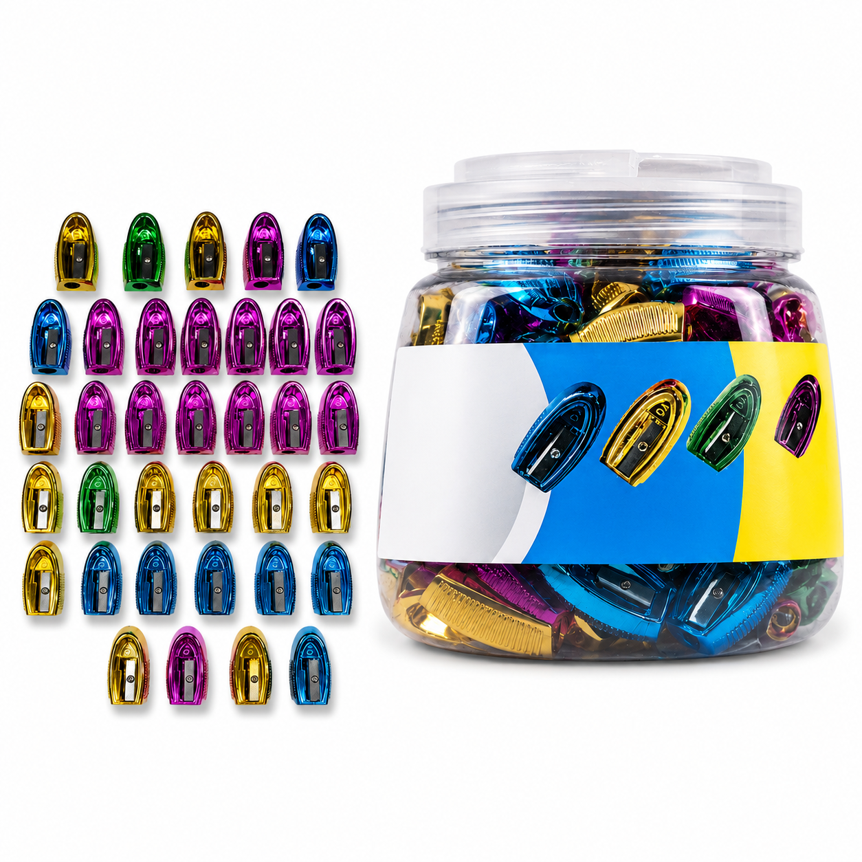 Metallic Color Sharpener Set 36 Pieces Pack || برايات ميتاليك باكيت 36 حبة