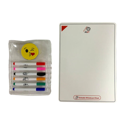 A&T Write and Erase Board Set || باكيج  سبورة لاصقة اي اند تي