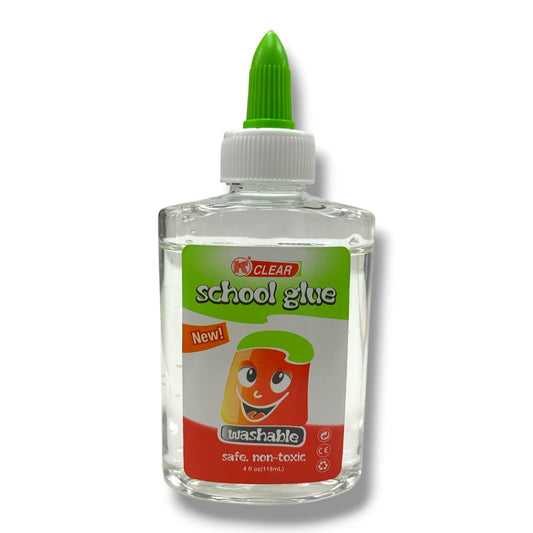 Clear School Glue Washable Safe Non Toxic 118 ml || صمغ سائل شفاف واشابل امن و خالي من الماد الضاره 118 مل