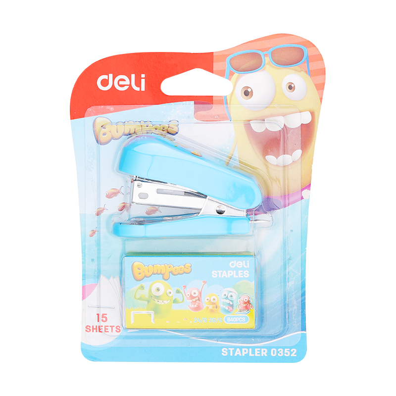 Deli Bumpeez Kids Stapler 15 Sheets || دباسة ديلي اطفال ١٥ ورقة