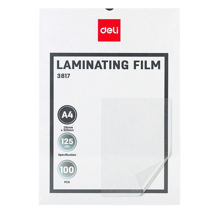 Deli A4 Laminating Film 125 Micron 100 Sheets || أفلام تغليف حراري ديلي A4 سماكة 125 ميكرون 100 ورقة