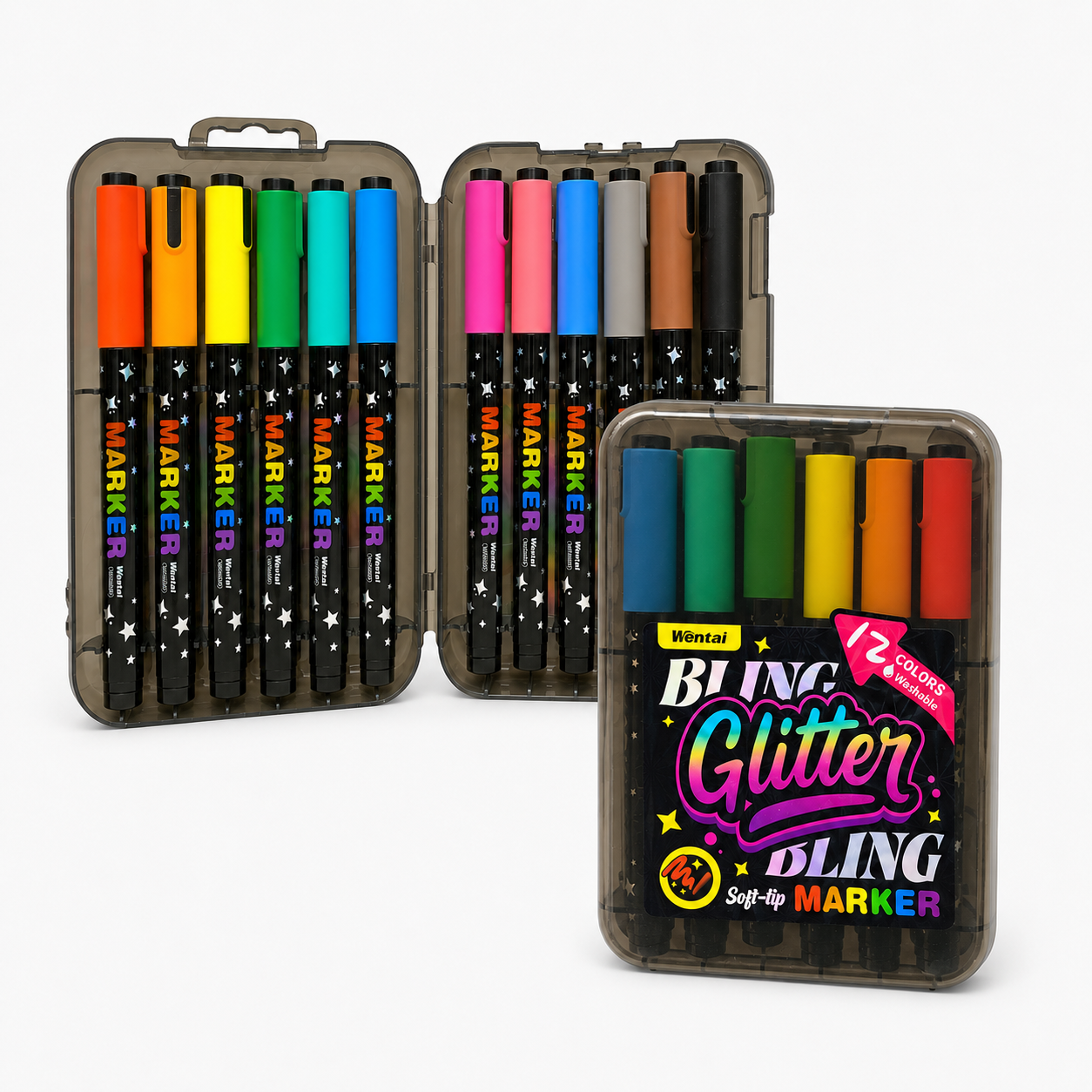 Bling Glitter Marker 12 Color || الوان جليتر ماركر بلينغ 12 لون 