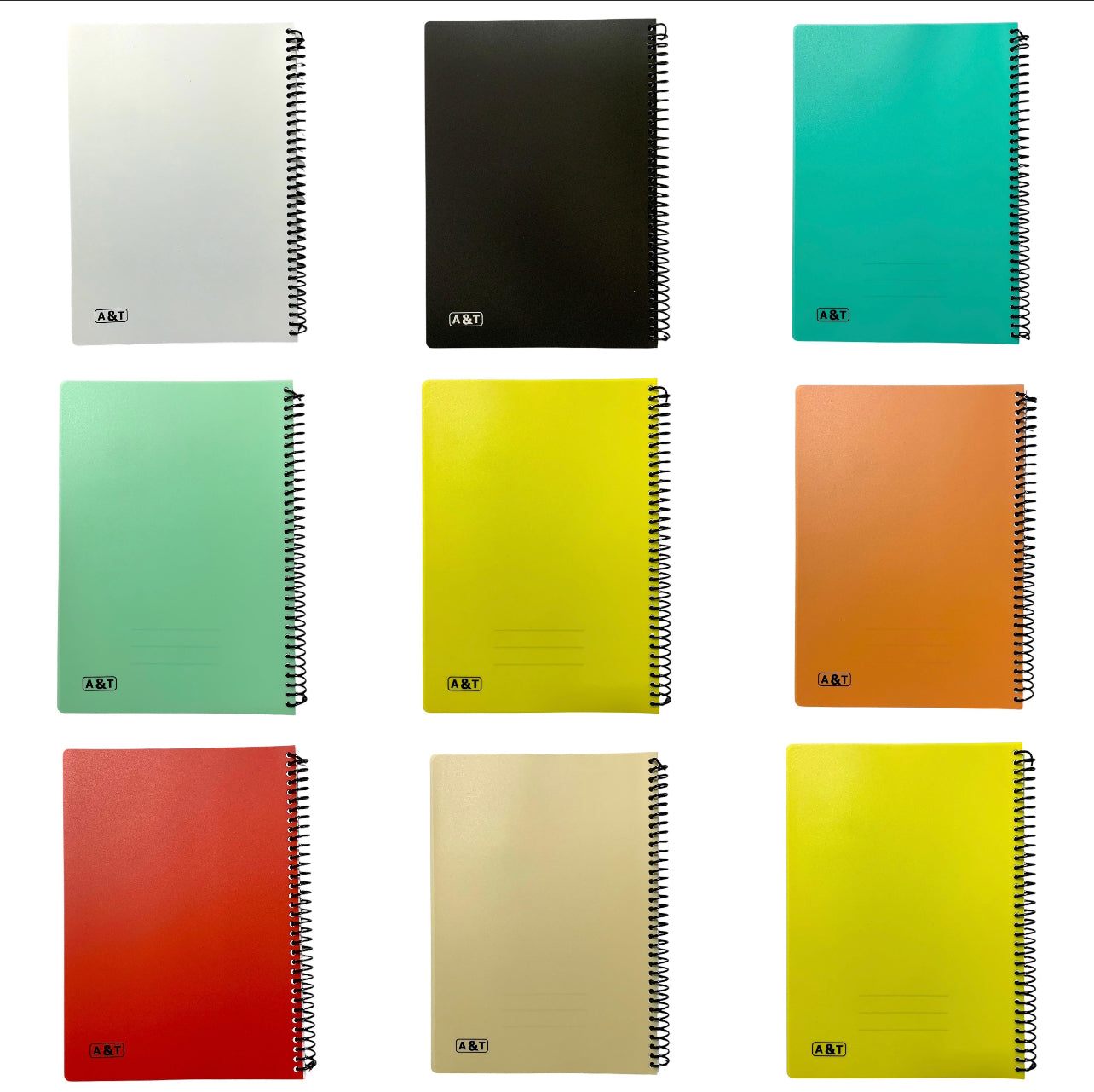 Notebook Package Boys 9 Assorted Colors A4 Size ||  مجموعة دفاتر ولادي ٩ حبة حجم اي فور الوان متنوعة