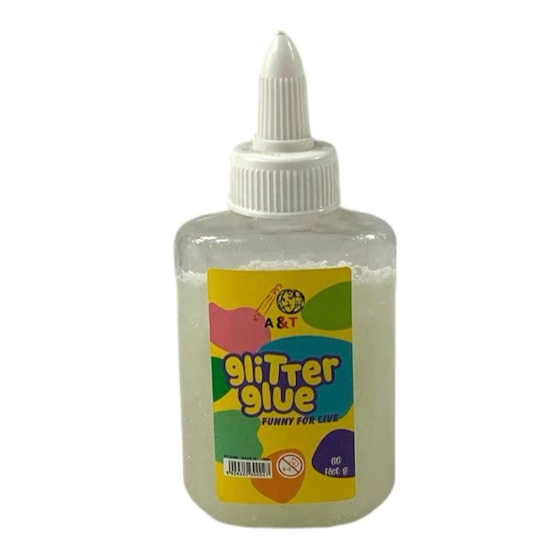 A&T Glitter Glue 88g White || صمغ قلتر اي اند تي ٨٨ جرام لون ابيض