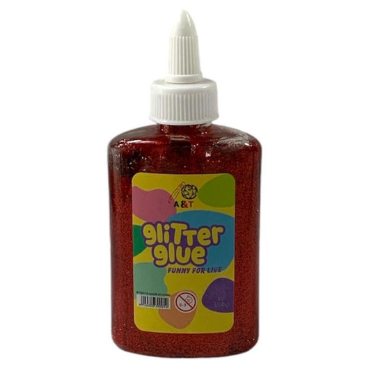 A&T Glitter Glue 118g Red || صمغ قلتر اي اند تي ١١٨ جرام لون احمر