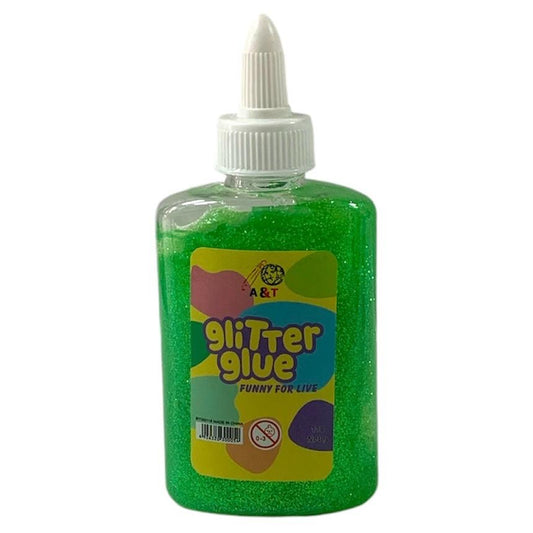 A&T Glitter Glue 118g Light Green || صمغ قلتر اي اند تي ١١٨ جرام لون اخضر