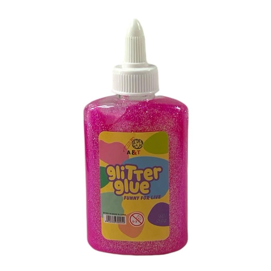 A&T Glitter Glue 118g Pink || صمغ قلتر اي اند تي ١١٨ جرام لون وردي