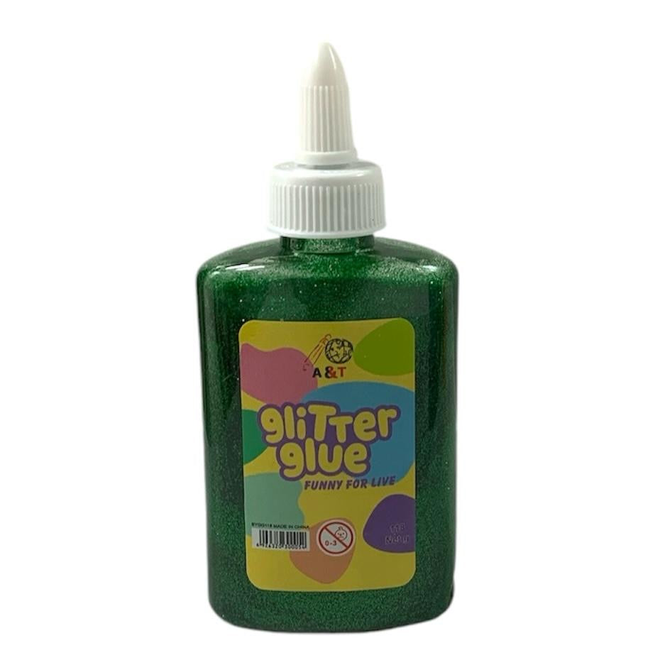 A&T Glitter Glue 118g Dark Green || صمغ قلتر اي اند تي ١١٨ جرام لون اخضر غامق