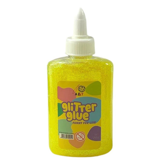 A&T Glitter Glue 118g Yellow || صمغ قلتر اي اند تي ١١٨ جرام لون اصفر