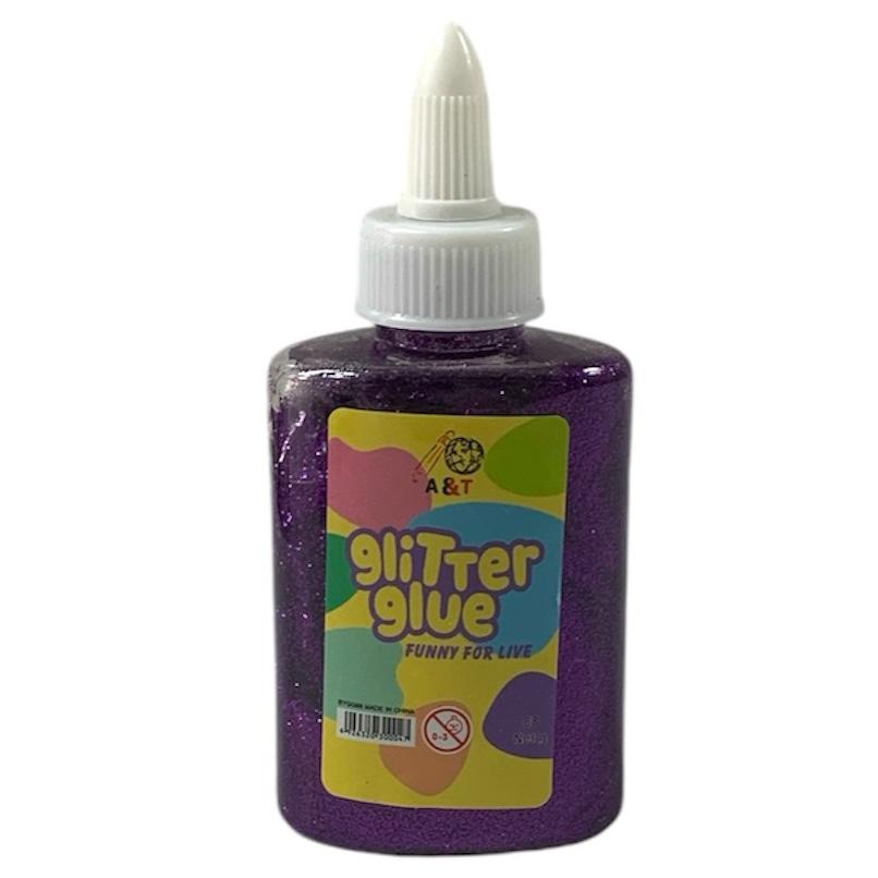 A&T Glitter Glue 88g Purple || صمغ قلتر اي اند تي ٨٨ جرام لون بنفسجي