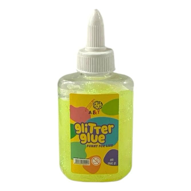 A&T Glitter Glue 88g Yellow || صمغ قلتر اي اند تي ٨٨ جرام لون اصفر