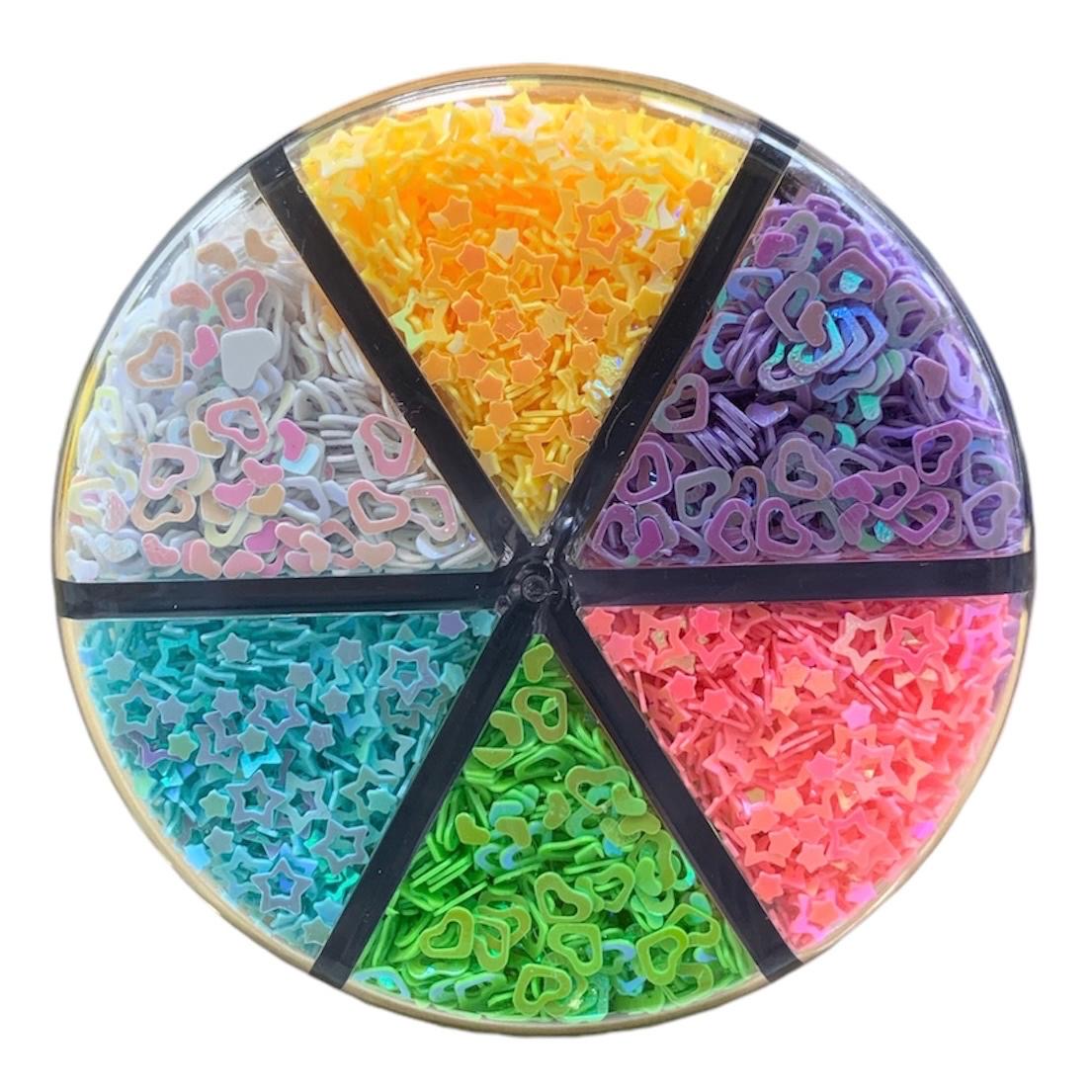 A&T Glitter Confetti Assorted Shapes 6 Colors || زري قلتر اشكال متنوعة اي اند تي ٦ لون