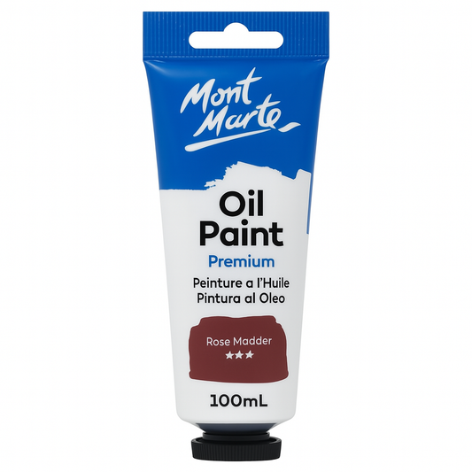 Mont Marte Premium Oil Paint 100 ml Rose Madder || الوان زيتية مونت مارت ١٠٠ مل لون روز مادر