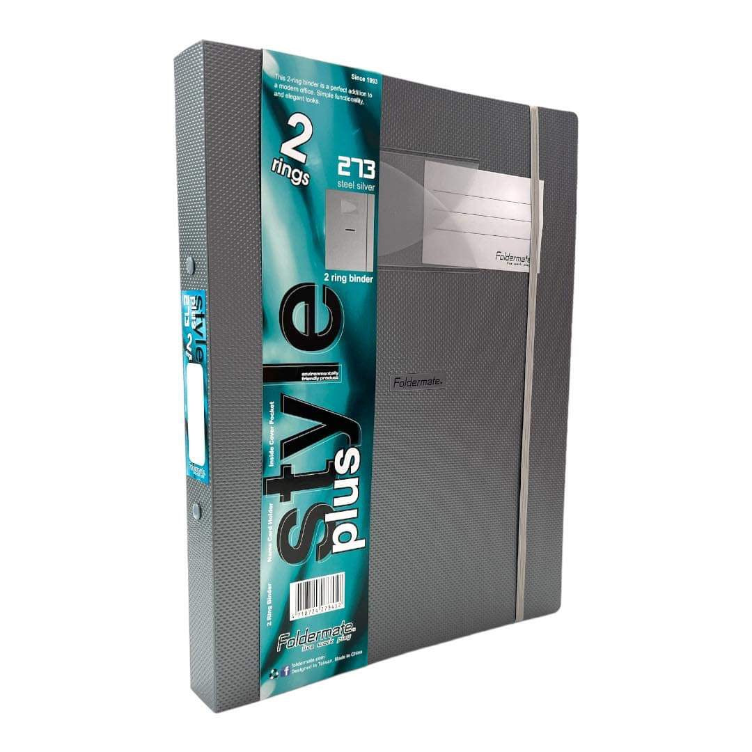 Foldermate 2 Ring Binder Silver Steel || ملف ٢ حلقة فولدر ميت سلفر ستيل