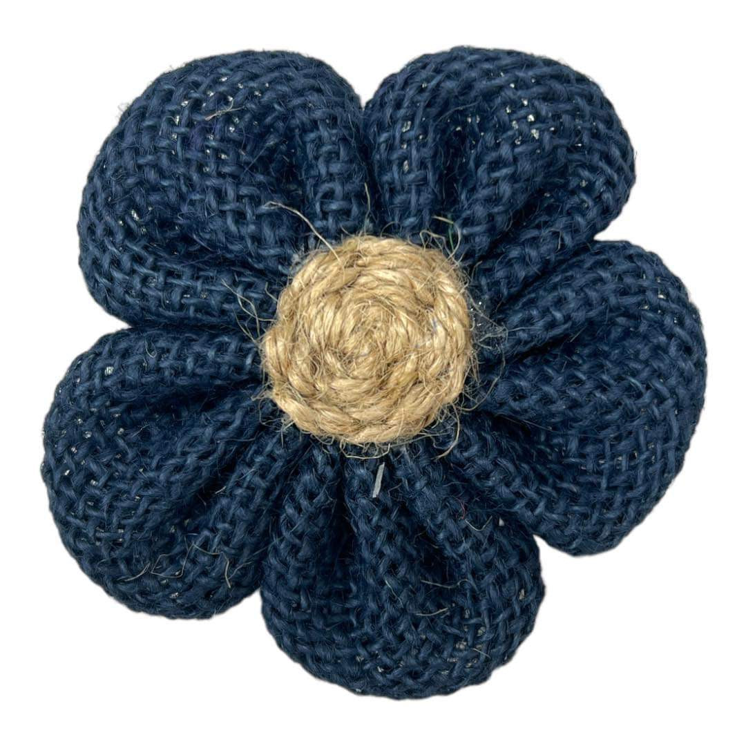 Burlap Flower Navy Color || وردة اشغال يدوية خيش لون كحلي