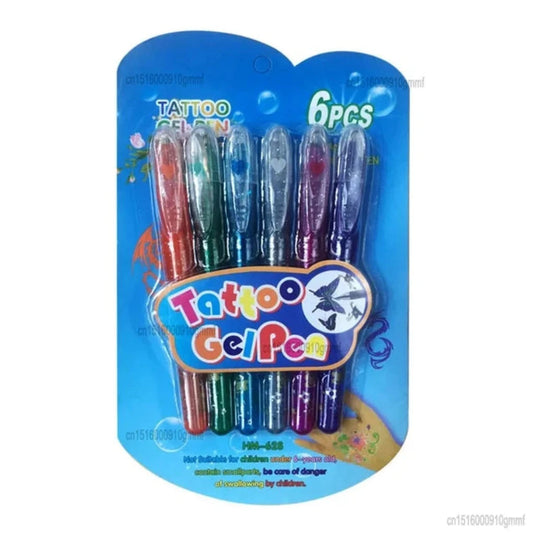 Tatoo Gel Pen 6 Colors || مجموعة اقلام تاتو جل ٦ لون