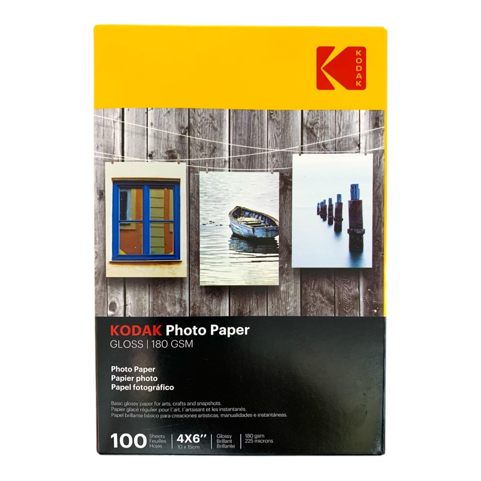 Kodak Premium Photo Paper 180 GSM Glossy 100 Pcs 4x6 || باكيت ورق صور جلوسي لامع كوداك 180 جرام 100 ورقة حجم 4x6