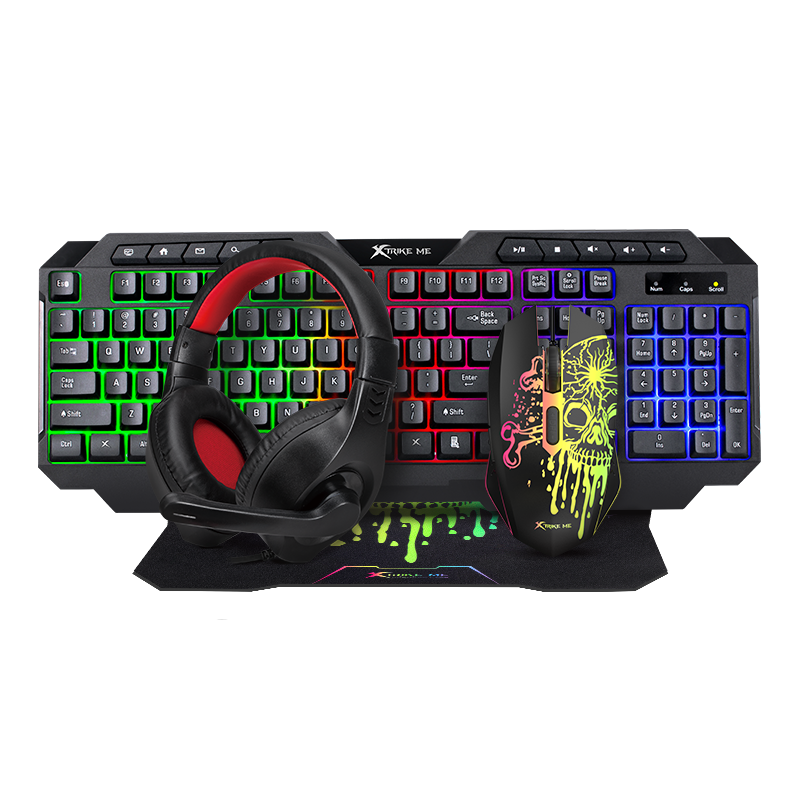 XTRIKE ME XT ME CMX-410 EN Wired 4in1 gaming combo || باكيج اكس سترايك 4 قطعة 