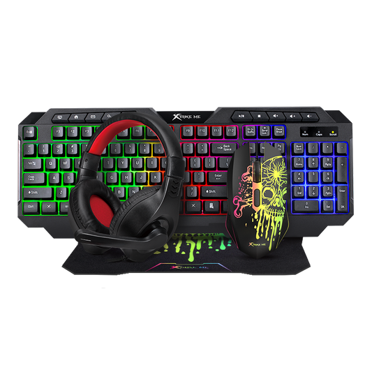 XTRIKE ME XT ME CMX-410 EN Wired 4in1 gaming combo || باكيج اكس سترايك 4 قطعة 