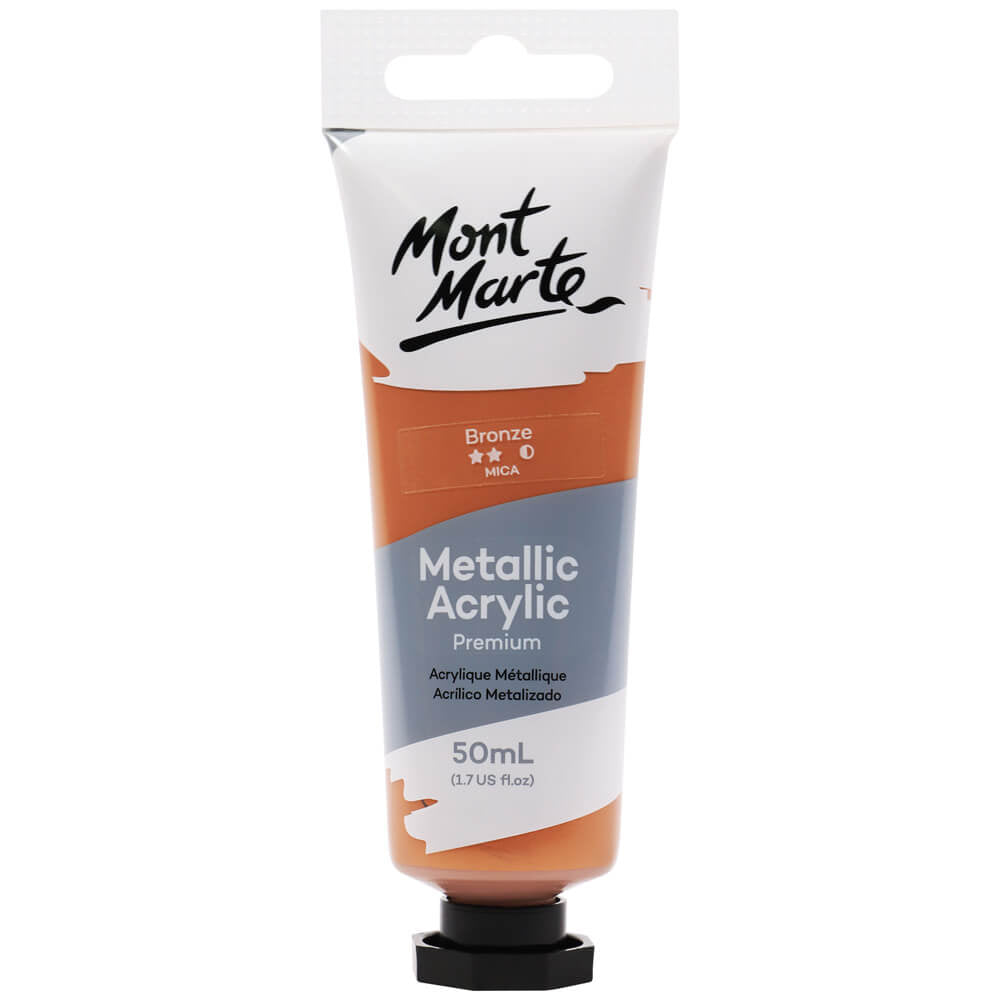 Marte Premium Metallic Acrylic 50 ml Bronze || الوان اكريليك ميتاليك مونت مارت ٥٠ مل لون برونزي
