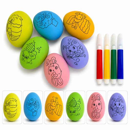 Colored Egg Pack for Coloring 6 Pcs with Colors || بيض ملون للتلوين 6 حبة مع الوان